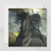 Black Beauty Friesian Horse - Grußkarte Einladung (Vorderseite)