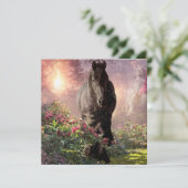 Black Beauty Friesian Horse - Grußkarte Einladung (Stehend Vorderseite)