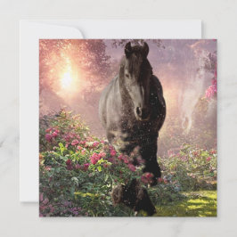 Black Beauty Friesian Horse - Grußkarte Einladung