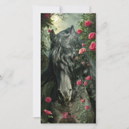 Black Beauty Friesian Horse - Grußkarte Feiertagskarte