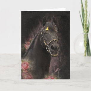 Black Beauty Friesian Horse - Grußkarte Karte