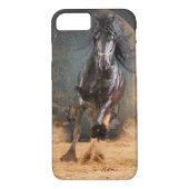Black Beauty Friesian Horse - iPhone Case (Rückseite)