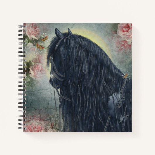 Black Beauty Friesian Horse - Notebook Notizblock (Vorderseite)