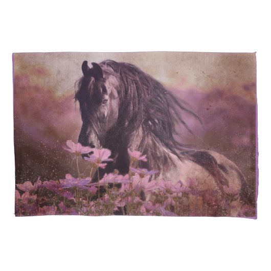 Black Beauty Friesian Horse - Pillowcase Kissenbezug (Vorderseite)