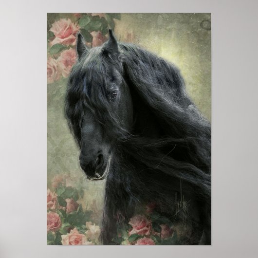 Black Beauty Friesian Horse - Poster (Vorne)