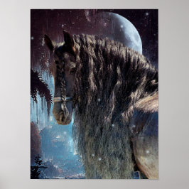 Black Beauty Friesian Horse - Poster