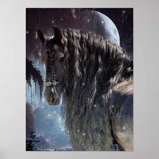 Black Beauty Friesian Horse - Poster (Vorne)