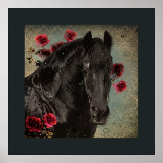Black Beauty Friesian Horse - Poster (Vorne)