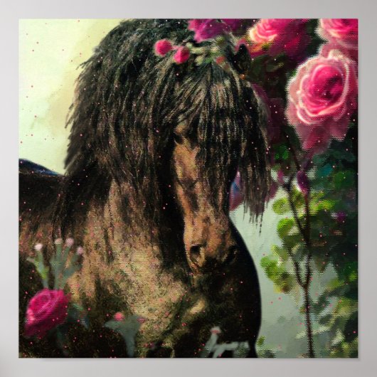 Black Beauty Friesian Horse - Poster (Vorne)