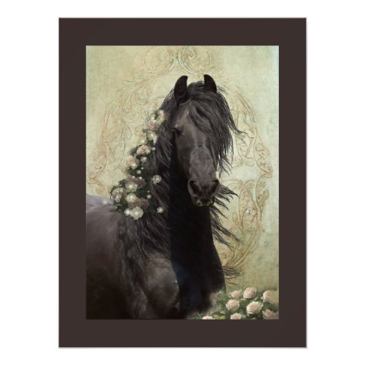 Black Beauty Friesian Horse - Poster (Vorne)