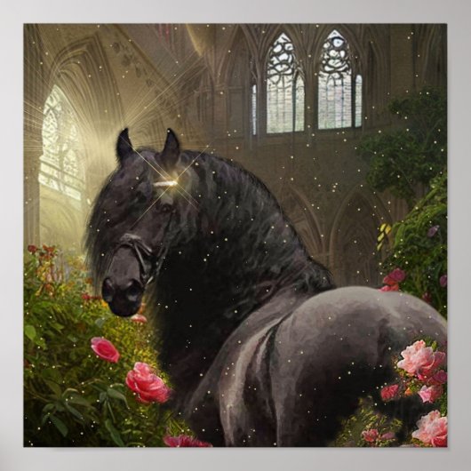 Black Beauty Friesian Horse - Poster (Vorne)
