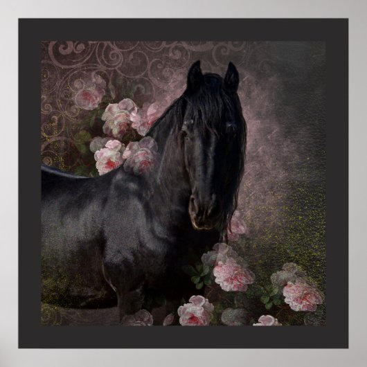 Black Beauty Friesian Horse - Poster (Vorne)
