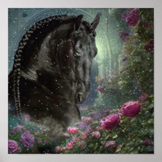 Black Beauty Friesian Horse - Poster (Vorne)