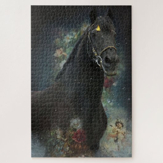 Black Beauty Friesian Horse - Puzzle (Vertikal)