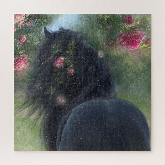 Black Beauty Friesian Horse - Puzzle (Vertikal)