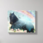 Black Beauty Friesian Horse - Wrapped Canvas Leinwanddruck (Vorderseite)