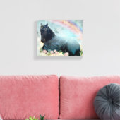 Black Beauty Friesian Horse - Wrapped Canvas Leinwanddruck (Insitu (Wohnzimmer))