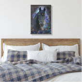 Black Beauty Friesian Horse - Wrapped Canvas Leinwanddruck (Insitu (Schlafzimmer))