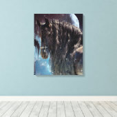 Black Beauty Friesian Horse - Wrapped Canvas Leinwanddruck (Insitu (Holzboden))