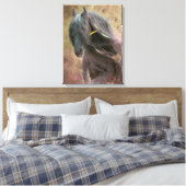Black Beauty Friesian Horse - Wrapped Canvas Leinwanddruck (Insitu (Schlafzimmer))