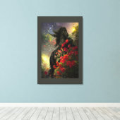 Black Beauty Friesian Horse - Wrapped Canvas Leinwanddruck (Insitu (Holzboden))