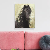 Black Beauty Friesian Horse - Wrapped Canvas Leinwanddruck (Insitu (Wohnzimmer))