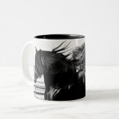 Black Beauty Horse Zweifarbige Tasse (Vorderseite Links)