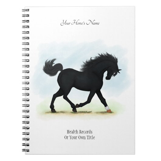 Black Beauty Personalisiert Horse Owner Journal Notizblock (Vorderseite)
