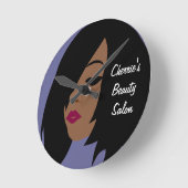 Black Beauty Salon Wall Clock- Customizable Runde Wanduhr (Winkel)