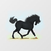 Black Beauty (Star & Sock) Trotting Horse Decal Fensteraufkleber (Blatt)