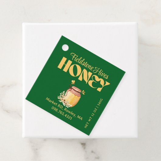 Black Bee Honey Label Metallic Gold Text  (Beispiel)