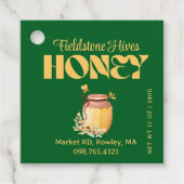 Black Bee Honey Label Metallic Gold Text  (Vorderseite)