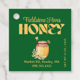 Black Bee Honey Label Metallic Gold Text 