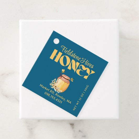 Black Bee Honey Label Metallic Gold Text (Beispiel)