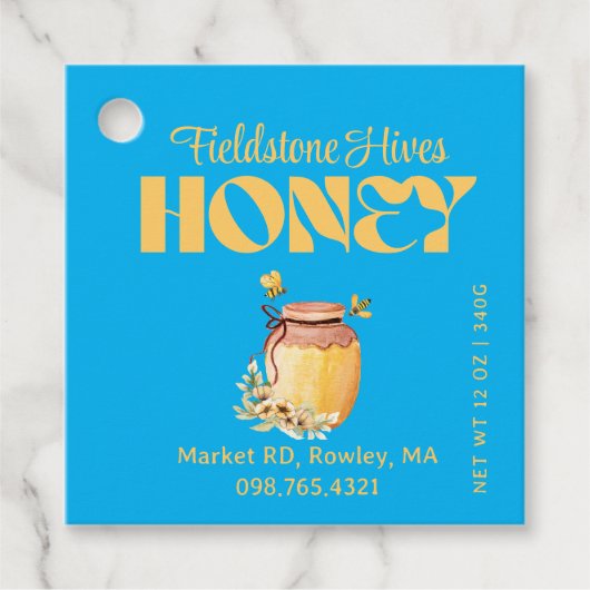 Black Bee Honey Label Metallic Gold Text (Vorderseite)