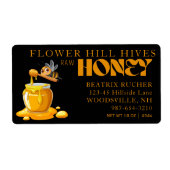 Black Bee Honey Label Metallic Gold Text  (Vorne)