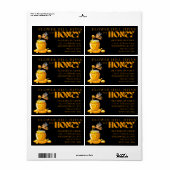 Black Bee Honey Label Metallic Gold Text (Vorne)