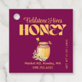 Black Bee Honey Label Metallic Gold Text  (Vorderseite)