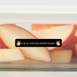 Black Bee Honey Label Metallic Gold Text Etiketten