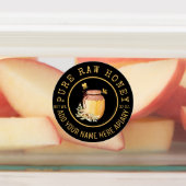 Black Bee Honey Label Metallic Gold Text  Etiketten (Befestigt)