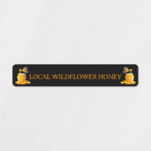 Black Bee Honey Label Metallic Gold Text Etiketten (Design 1)