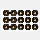 Black Bee Honey Label Metallic Gold Text Etiketten (Blatt)