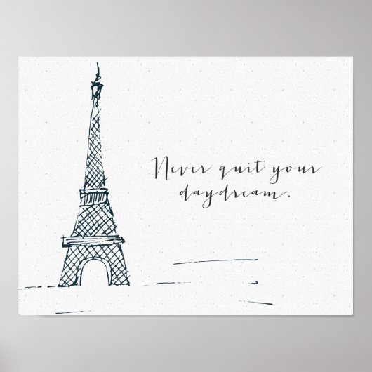Black "Beenden Sie Ihren Traum nie" Zitat-Poster Poster (Vorne)