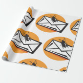 Black Beetle Insect on Envelope Geschenkpapier (Ungerollt)