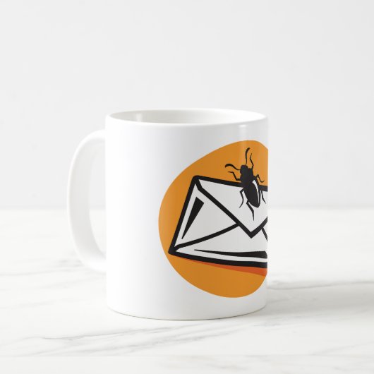 Black Beetle Insect on Envelope Kaffeetasse (Vorderseite Links)