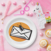 Black Beetle Insect on Envelope Pappteller (Party)