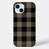 Black Beige Buffalo Kariert Karo Pattern Case-Mate iPhone Hülle (Rückseite)