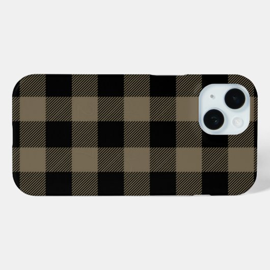Black Beige Buffalo Kariert Karo Pattern Case-Mate iPhone Hülle (Rückseite (Horizontal))