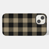 Black Beige Buffalo Kariert Karo Pattern iPhone Hülle (Rückseite (Horizontal))