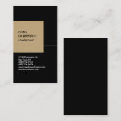 Black Beige Cube Vertical Chic Business Card Visitenkarte (Vorne/Hinten)